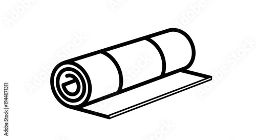 Rolled up sleeping mat for outdoor adventures.