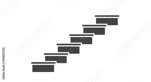 Simple Dark Staircase Steps Graphic Design Element.