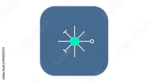 Wallpaper Mural Single blue icon with white lines and green center isolated on White Background Torontodigital.ca