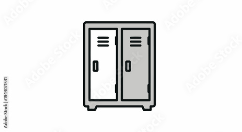 Simple Icon of Two Gym Lockers Side by Side.