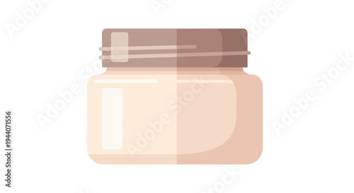 Simple illustration of a cream jar with a brown lid.