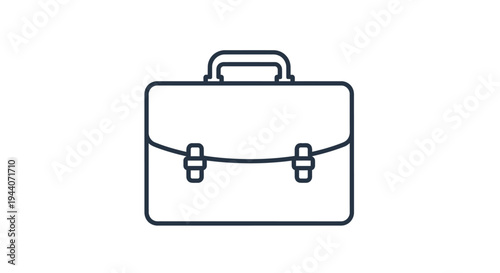 Simple Line Art Icon of a Briefcase for Business and Work.