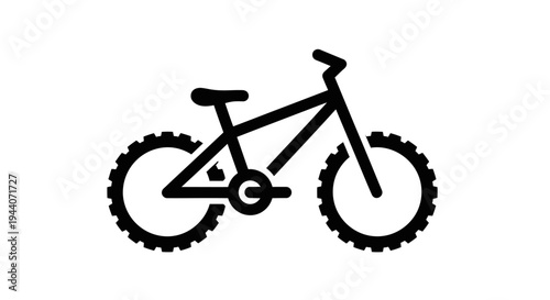 Simple Black Icon of a Mountain Bike.