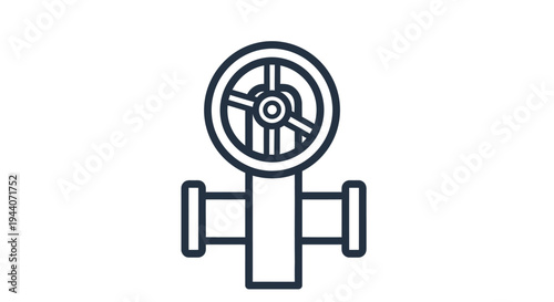 Simple Line Art Icon of a Plumbing Valve.