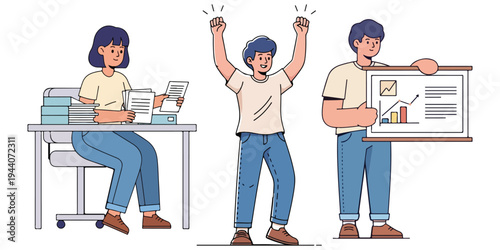 Celebrating Business Success and Financial Growth with Teamwork and Achievement