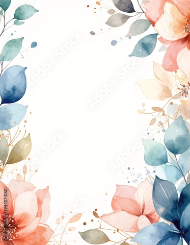 soft watercolor floral background with delicate blooming flowers and gentle pastel petals blending together
