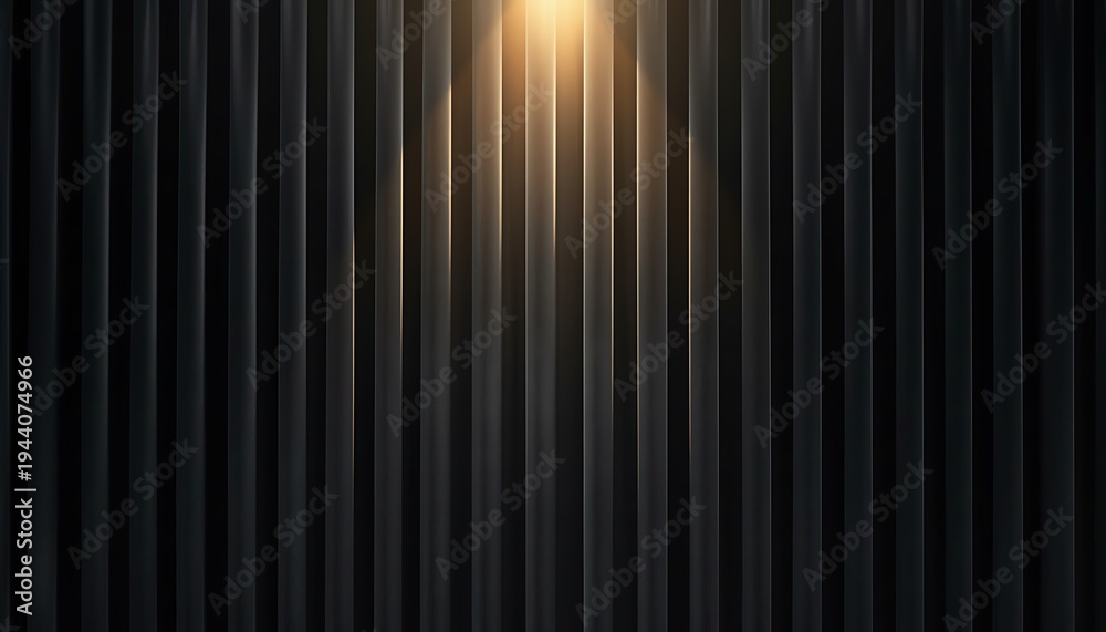 Obraz premium Golden Light Through Dark Curtains 