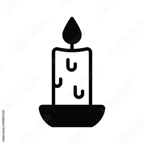 A customizable glyph style icon depicting burning candle