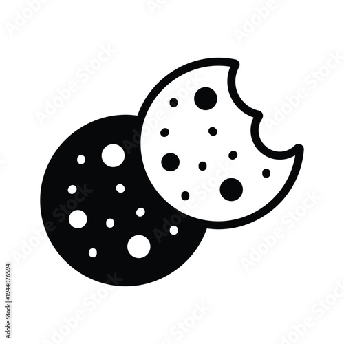 Bite cookies icon creatively designed in glyph style