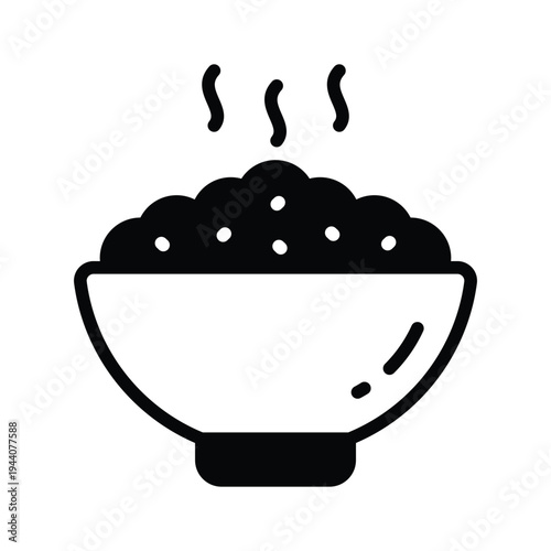 Grab this handy glyph icon depicting hot food for fasting