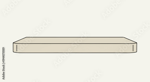 A beige mattress with a simple, clean line drawing