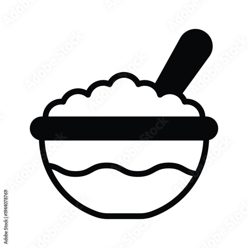An editable glyph icon showing sehri meal for fasting use