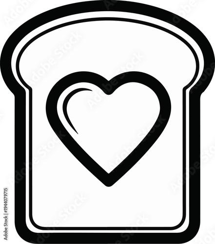 A slice of toast with a heart shape cut out