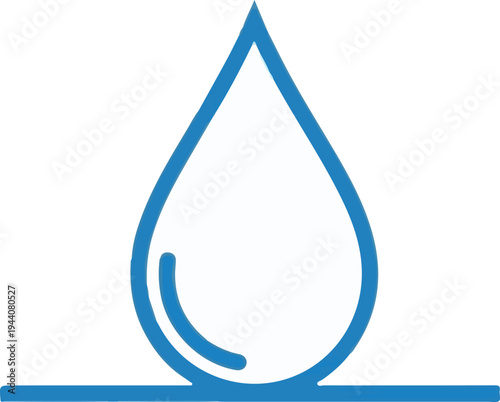 Blue water drop icon on a white background