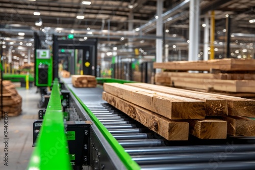 Large Scale Sustainable Wood Manufacturing Plant with Conveyor System and Timber Supply