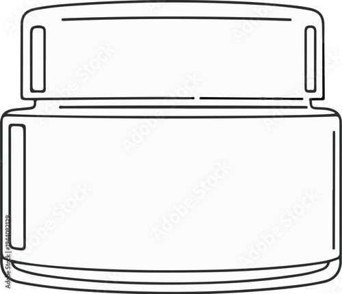 Simple line art illustration of a round jar with a lid