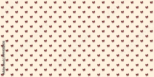 Elegant Burgundy Mini Ribbon Seamless Pattern on Cream Background