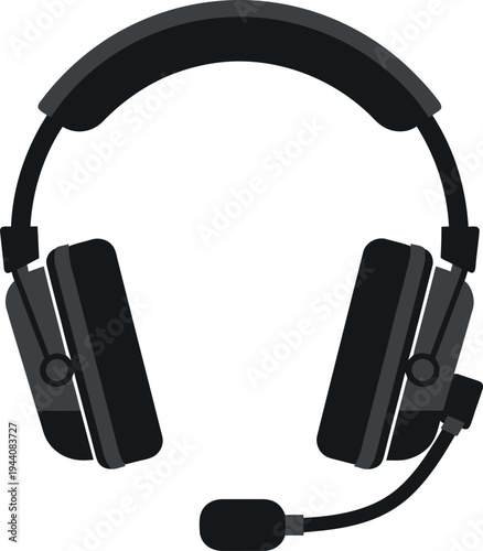 Black headset with microphone headphones electronics