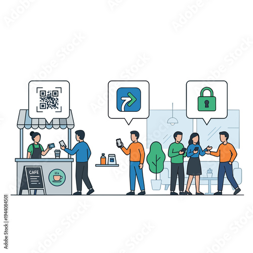 Mobile Wallet and Mobile Payment Illustration Design