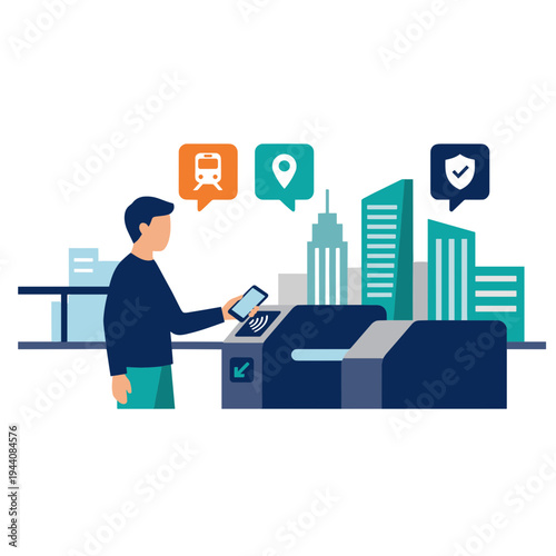 Mobile Wallet and Mobile Payment Illustration Design