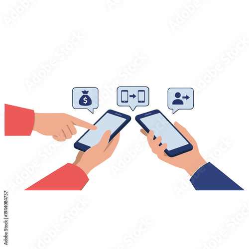 Mobile Wallet and Mobile Payment Illustration Design