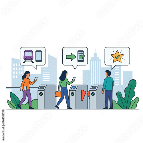 Mobile Wallet and Mobile Payment Illustration Design