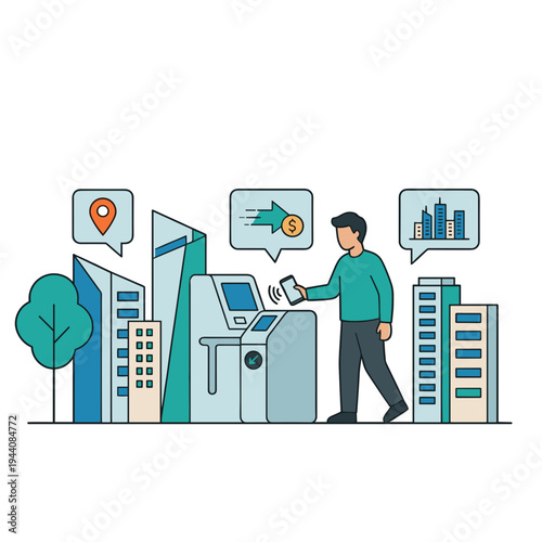 Mobile Wallet and Mobile Payment Illustration Design