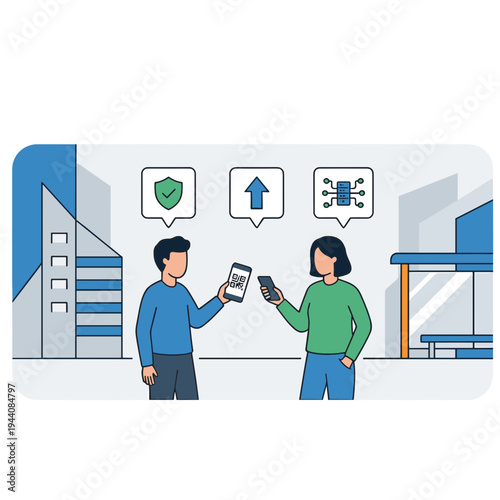 Mobile Wallet and Mobile Payment Illustration Design