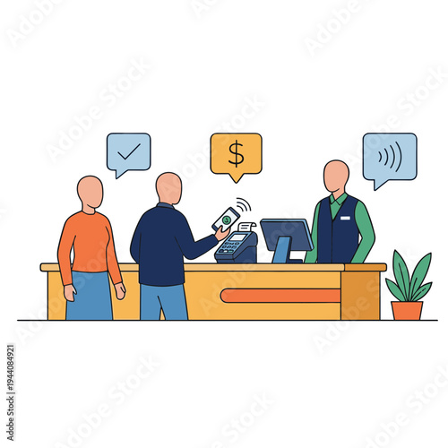 Mobile Wallet and Mobile Payment Illustration Design