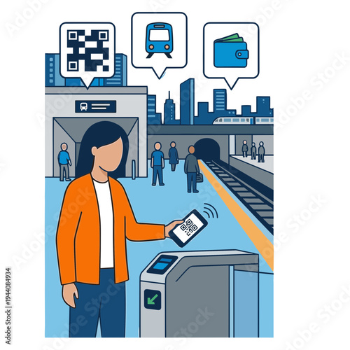 Mobile Wallet and Mobile Payment Illustration Design