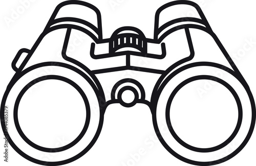 Black line of binoculars outline optical