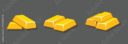 Gold Bars Set Collection Shiny Bullion Ingots Wealth