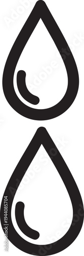 two droplets of water on a white background