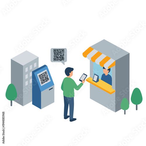 Mobile Wallet and Mobile Payment Illustration Design