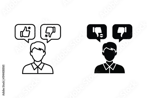 User Feedback Like Dislike Icon - Customer Satisfaction and Opinion Rating