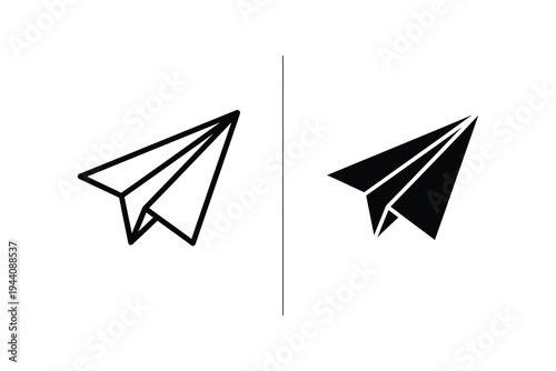 Classic Paper Airplane Icon for Messages, Sending, and Communication
