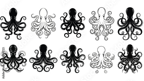 Intricate vintage decorative motifs featuring ornate and symmetrical floral designs Vector