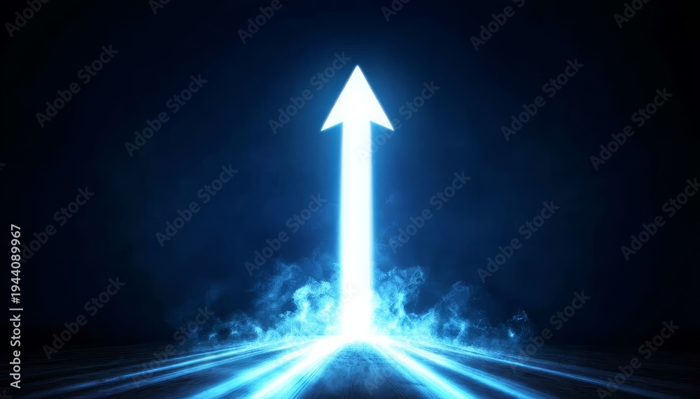 Fototapeta premium Visualizing investment success with an upward arrow illustration.