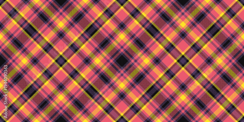 Vivid texture pattern plaid, december fabric background textile. 60s seamless tartan check vector in red and violet colors.