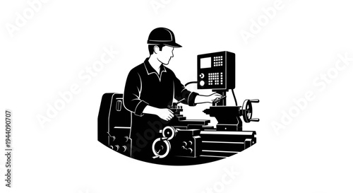 Vintage Male Scientist Using Laboratory Equipment in Black and White