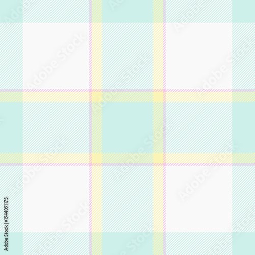 Pixel check pattern fabric, merry tartan seamless textile. Handkerchief background texture vector plaid in light and white colors.