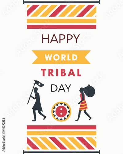 happy-world-tribal-day--flat-vector-banner--profes