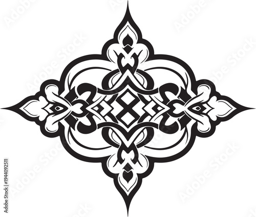 A vintage black fleur de lis vector design featuring an ornate floral pattern and seamless damask style ornament for a classic silhouette wallpaper illustration