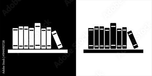 Clean Vector Icons Bookshelf Symbols for Education, Study, and Knowledge Resources