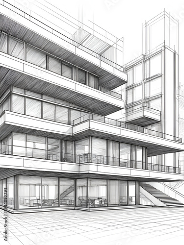 Architecture drawing banner background for design