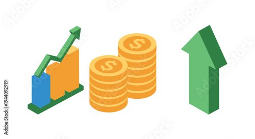Graphic illustrating financial growth and increasing investment returns