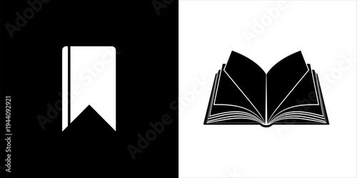 Stylized flat design icons representing knowledge, literature, and saving progress