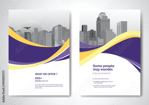 Template vector design for Brochure, AnnualReport, Magazine, Poster, Corporate Presentation, Portfolio, Flyer, infographic, layout modern size A4, Front and back, Easy to use and edit.