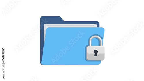 Protected file folder with lock.