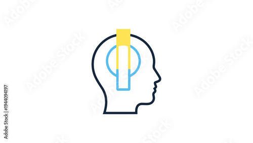 Light Bulb Idea in Human Head.